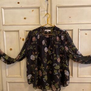 Loft Floral Black Blouse